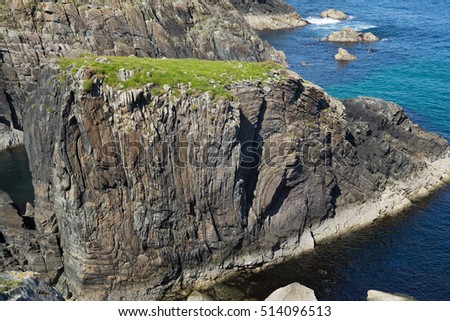 Anticline folding of Lewisian Gneiss metamorphic rock, Butt of Lewis, Isle of Lewis, Scotland, UK