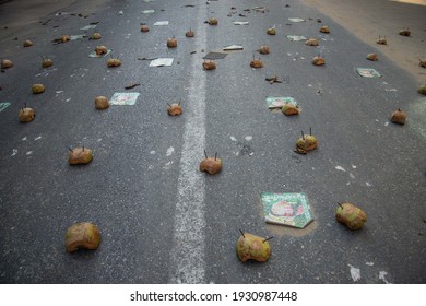 Anti-coup Protesters Set Up Their Own Traps To Prevent A Violent Arrest By Police During Against The Military Coup In Yangon, Myanmar On 07 March 2021.