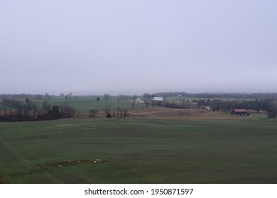 Antietam Battlefield On Foggy Day