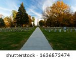 At the Antietam National Cemetery in Sharpsburg, Maryland, USA, on a sunny Evening in Fall