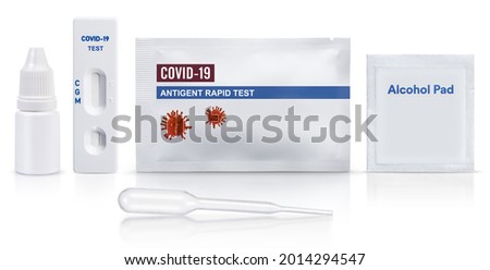 Antigen rapid test packaging isolated on white background

