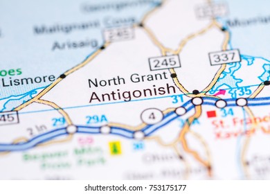 Antigonish. Canada On A Map.