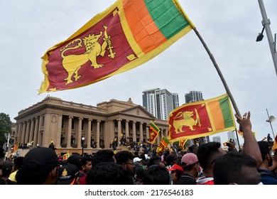 Anti-Government Protesters Gathering Stage A Protest In Colombo Against The Government Of Sri Lanka And Voiced Their Demand For The Resignation Of The President And Prime Minister. 9th July 2022