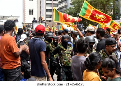 Anti-Government Protesters Gathering Stage A Protest In Colombo Against The Government Of Sri Lanka And Voiced Their Demand For The Resignation Of The President And Prime Minister. 9th July 2022