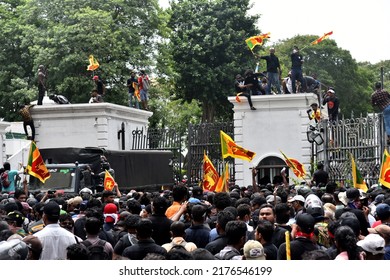 Anti-Government Protesters Gathering Stage A Protest In Colombo Against The Government Of Sri Lanka And Voiced Their Demand For The Resignation Of The President And Prime Minister. 9th July 2022