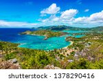 Antigua and Barbuda Island landscape, Caribbean. 