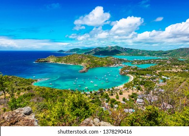 Antigua And Barbuda Island Landscape, Caribbean. 