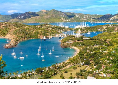 Antigua Bay, view from Shirely Heights, Antigua, West Indies, Caribbean