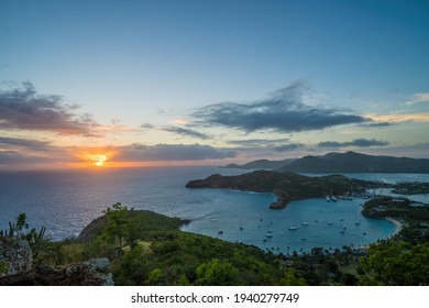 Antigua, English Harbour View From Shirley Heights