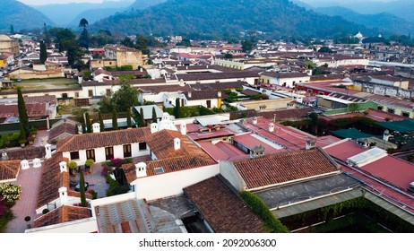 Antigua Guatemala. Photo Taken By A Drone On December 2021.