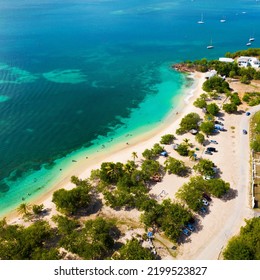 Antigua Pigeon Point Beach, Drone  Shot. 
