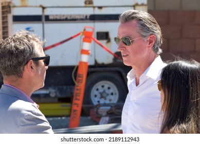 Antioch, CA - August 11, 2022: California Governor Newsom Speaking At A Press Conf To Announce Water Supply Strategies For CA, Which Include The Construction Of A Brackish Water Desalination Plant