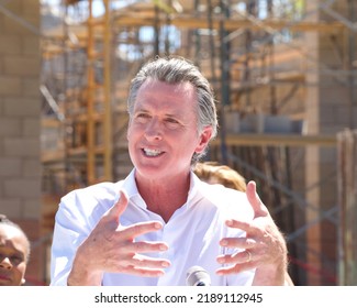 Antioch, CA - August 11, 2022: California Governor Newsom Speaking At A Press Conf To Announce Water Supply Strategies For CA, Which Include The Construction Of A Brackish Water Desalination Plant