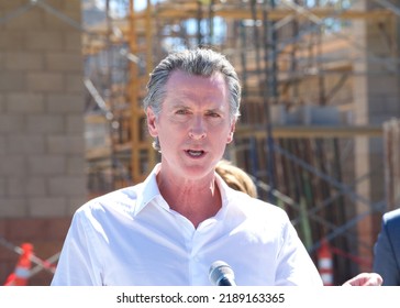 Antioch, CA - August 11, 2022: California Governor Newsom Speaking At A Press Conf To Announce Water Supply Strategies For CA, Which Include The Construction Of A Brackish Water Desalination Plant.
