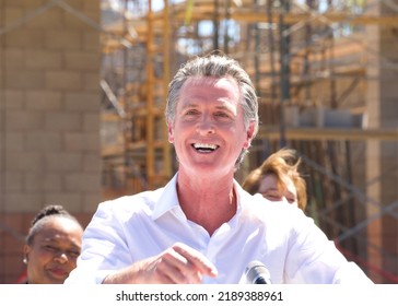 Antioch, CA - August 11, 2022: California Governor Newsom Speaking At A Press Conf To Announce Water Supply Strategies For CA, Which Include The Construction Of A Brackish Water Desalination Plant