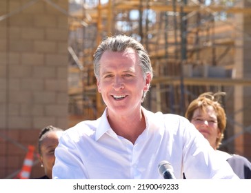 Antioch, CA - August 11, 2022: California Governor Newsom Speaking At A Press Conf To Announce Water Supply Strategies For CA, Which Include The Construction Of A Brackish Water Desalination Plant