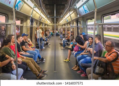 Medellín, Antioquia / Colombia. February 25, 2018. The Medellín Metro Is A Massive Rapid Transit System That Serves The City