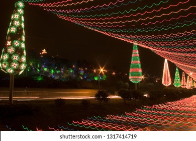 Medellín, Antioquia, Colombia. January 27, 2009: Lightings In Medellín River