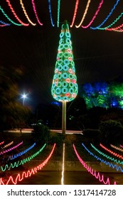 Medellín, Antioquia, Colombia. January 27, 2009: Lightings In Medellín River