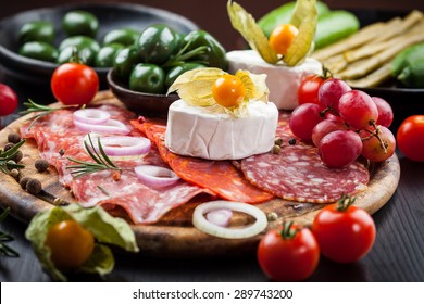 Antipasto And Catering Platter With Different Appetizers