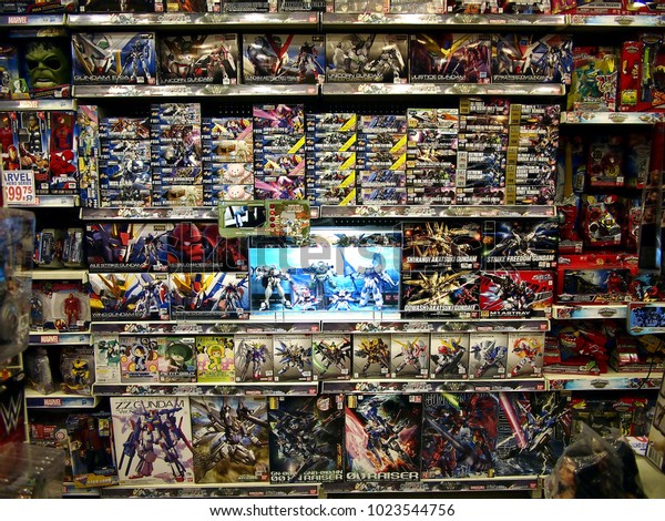 ANTIPOLO CITY,\
PHILIPPINES - JANUARY 28, 2018: Assorted toys and action figures on\
display at a toy\
store.