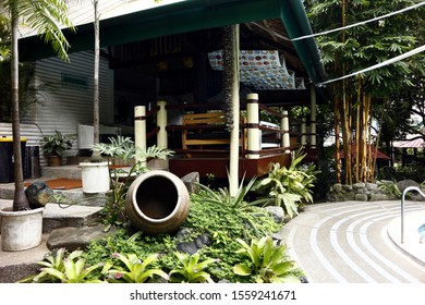 ANTIPOLO CITY, PHILIPPINES - NOVEMBER 13, 2019: Beautiful outdoor garden of a popular tourist destination resort in Antipolo City, Philippines. - Shutterstock ID 1559241671