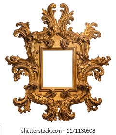 Antiquarian, Richly Decarated, Ornamented, Gold Plated Empty Picture Frame for Putting Your Pictures in. Clipping Path Included.