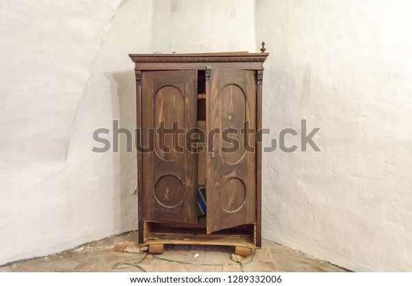 Antique Abandoned Wooden Wardrobe Closet Nowhere Royalty