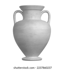 Antique ancient greek white clay vase on a white background. 3d render - Shutterstock ID 2237860237