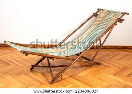Antique bamboo chaise lounge Sea lounger Abstract pastel wonderful background image decorative decoration object buying.
