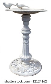 Antique Bird Bath Isolated With Clipping Path