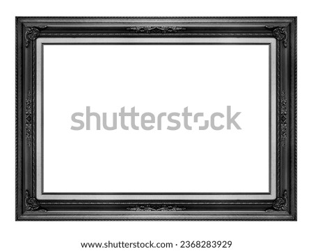 Antique black frame isolated on white background, clipping path. 