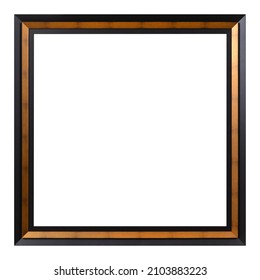 Antique Black And Gold Frame Isolated On The White Background Vintage Style