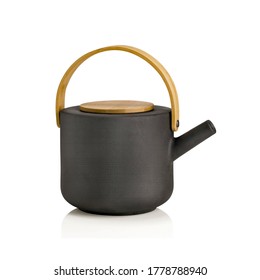 Antique Black kettle isolated over white, ceramic kettle, vintage  teapot, ceramic Black teapot - Powered by Shutterstock