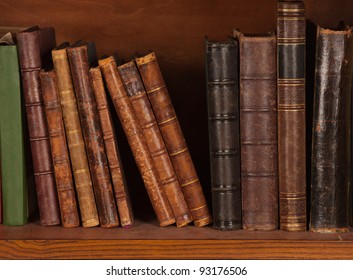 Antique Books On Bookshelf