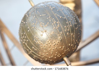 Antique brass armillary sphere