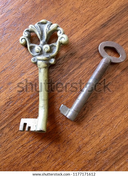 Antique Brass Metal Door Cabinet Lock Stock Photo Edit Now