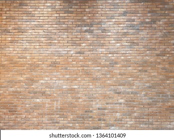 Antique Brick Wall - 18th Century Factory, Many Brown Bricks