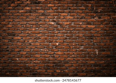 antique brick wall background, ancient red brick masonry surface