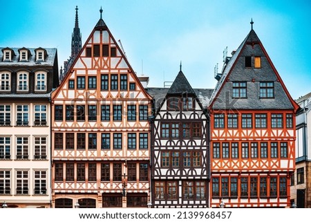 Antique building view in Frankfurt, Germany.