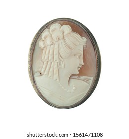 Antique Cameo Brooch With A Woman's Portrait