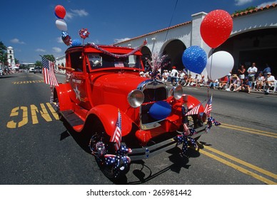 An Antique Car At Ojai's 4th Of July Parade, CA