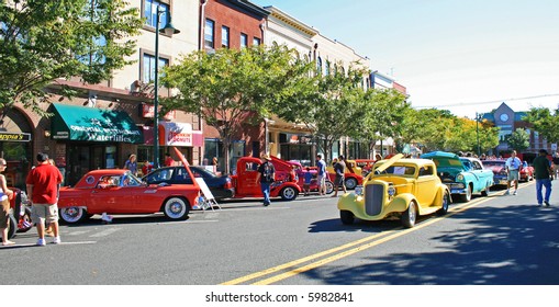 An Antique Car Show In A Small Town In New Jersey