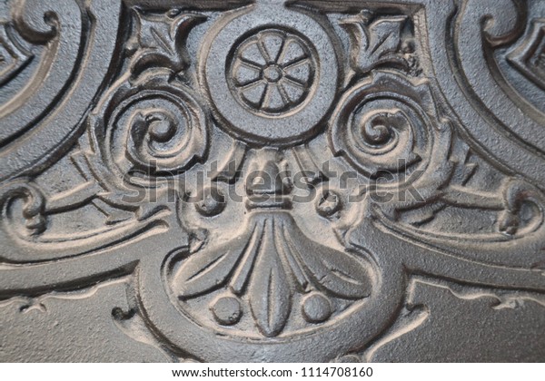 Antique Cast Iron Metal Art Deco Vintage Backgrounds Textures