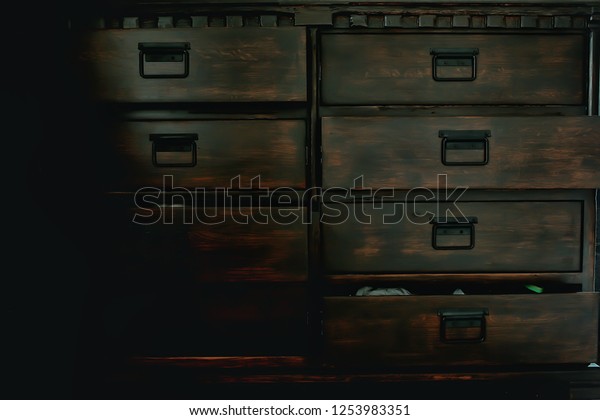 Antique Chest Drawers Background Wooden Boxes Stock Photo Edit