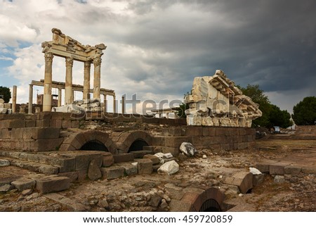 Antique city of Pergamon, Ruins of ancient Acropolis in Bergama, Izmir