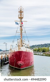 Antique Coast Guard Ship Docked In Astoria Oregon