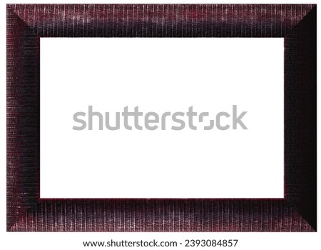 Antique Color Dark vinous Maroon Red Classic Old Vintage Wooden Rectangle mockup canvas frame isolated on white. Blank diverse subject molding baguette. Design element. use for paint, mirror [[stock_photo]] © 