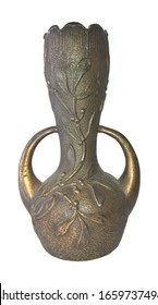 Antique copper vase isolated on white background
