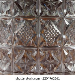 Antique Crystal Box. Glass Close-up